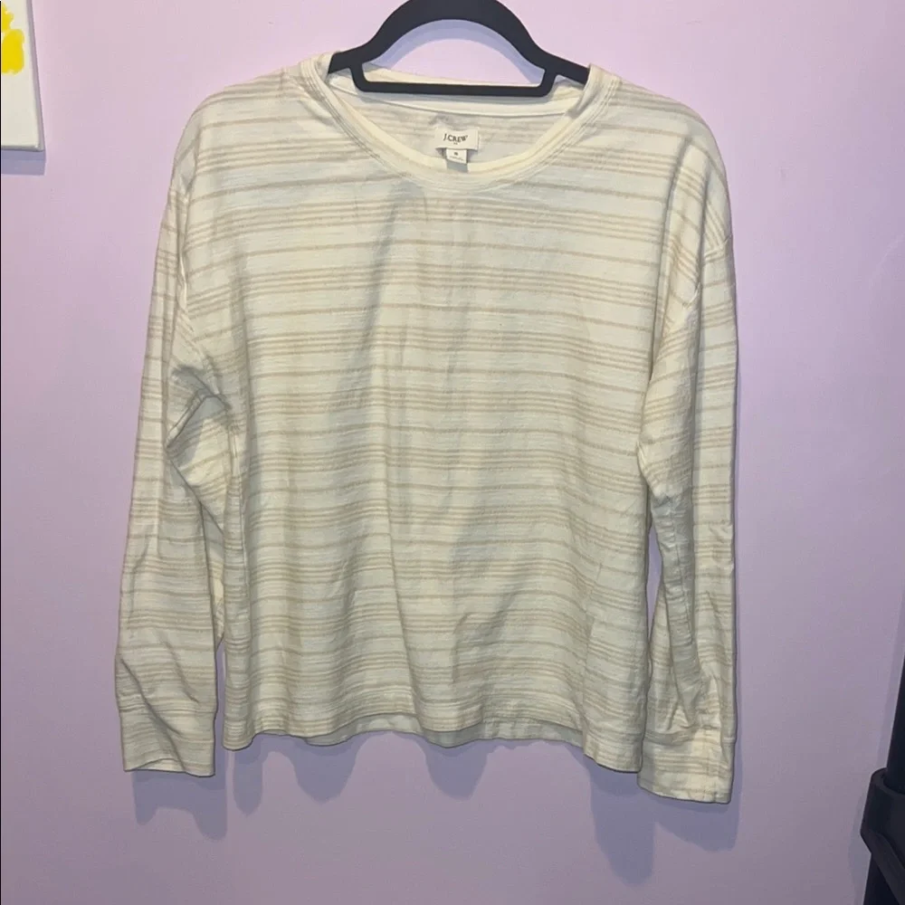 J. Crew Womens Striped Long Sleeve Crew Neck Casual Top Size‎ S